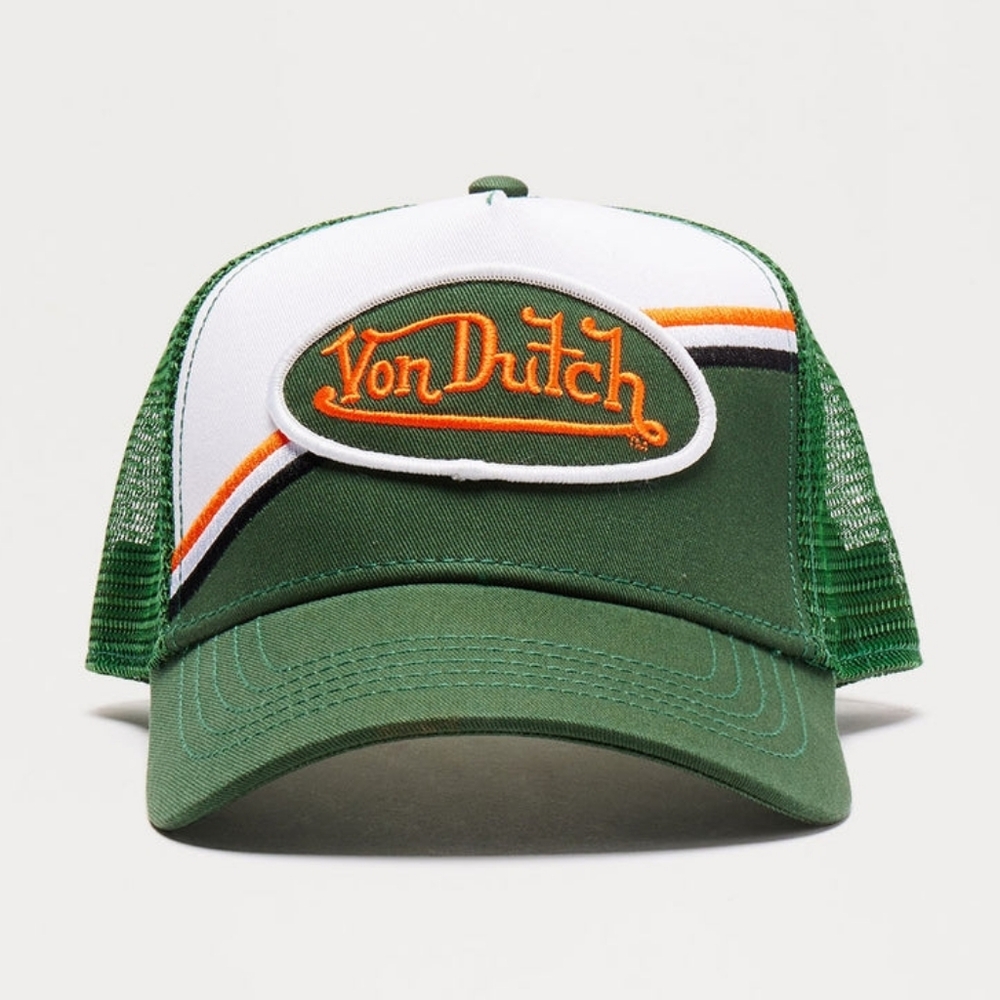 Von Dutch Contrast Trucker Hat  Black Green White Orange New Drop Authentic
